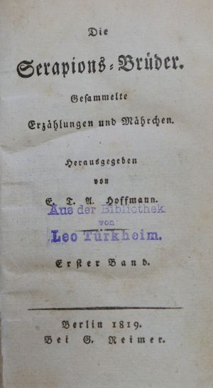 Lot 2360, Auction  118, Hoffmann, E. T. A., Serapions-Brüder