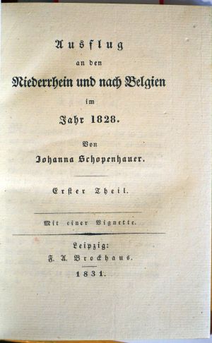 Lot 2407, Auction  118, Schopenhauer, Johanna, Ausflug an den Niederrhein und nach Belgien