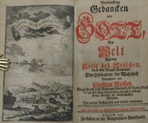 Lot 2455, Auction  118, Wolff, Christian, Vernünfftige Gedancken von Gott, der Welt und der Seele des Menschen