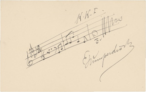 Lot 2895, Auction  118, Humperdinck, Engelbert, Eigenhändiges Musikzitat mit Unterschrift.