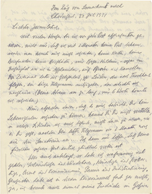 Lot 3064, Auction  118, Kisch, Egon Erwin, Eigenhänder Brief. Im Zug 24. Juli 1931