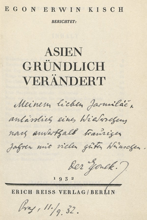 Lot 3070, Auction  118, Kisch, Egon Erwin, Asien gründlich verändert