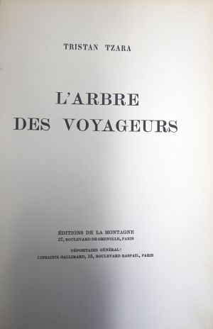 Lot 3791, Auction  118, Tzara, Tristan, L'arbre des voyageurs