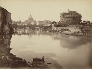 Lot 4078, Auction  118, Rome, View of Castel Sant'Angelo over the Tiber River; View of the Forum Romanum
