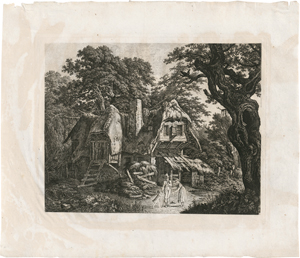 Lot 5524, Auction  118, Kolbe, Carl Wilhelm, Strohdachhütte im Walde