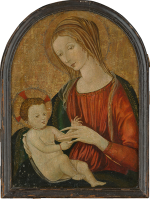 Lot 6001, Auction  118, Neroccio di Bartholomeo di Benedetto de’ Landi - Umkreis, Madonna mit Kind