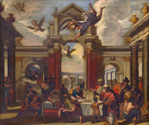 Lot 6033, Auction  118, Venezianisch, 17. Jh. Zetes und Kalais vertreiben die Harpyien von Phineus' Tafel