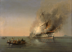 Lot 6067, Auction  118, Gijselaar, Leonard Johannes de, Havarie eines Linienschiffs vor der Küste von Neapel mit Blick auf den Vesuv