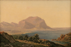 Lot 6079, Auction  118, Morgenstern, Carl, Blick auf den Monte Pellegrino bei Palermo im Abendlicht