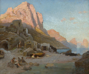 Lot 6082, Auction  118, Monogrammist AT, Capri mit Marina Piccola und den Faraglioni im Abendlicht
