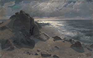 Lot 6091, Auction  118, Boehme, Karl Theodor, Felsenküste im Abendlicht