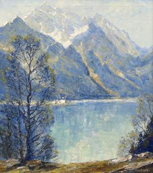 Lot 6212, Auction  118, Pippel, Otto, Der Königssee mit der Wallfahrtskirche in St. Bartolomä, im Hintergrund der Watzmann