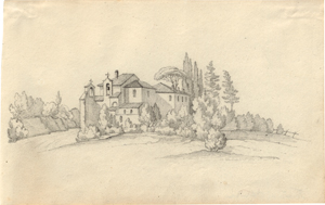 Lot 6377, Auction  118, Olivier, Friedrich, Kleines Konvent umgeben von Zypressen in der Campagna