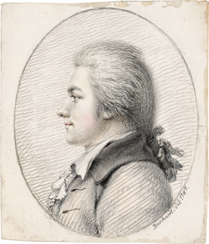Lot 6451, Auction  118, Burchardt, Miniatur Portrait eines jungen Mannes im Profil nach links, mit gepuderter Perücke