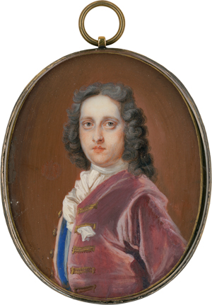 Lot 6470, Auction  118, Lens III., Bernard, Miniatur Portrait eines jungen Mannes in altrosa Jacke, mit grau gepuderter Lockenperücke