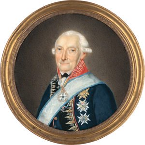 Lot 6502, Auction  118, Europäisch, um 1800. Miniatur Portrait eines Würdenträgers in Uniform mit Orden