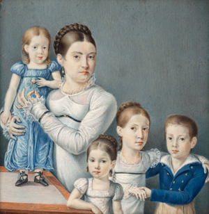 Lot 6522, Auction  118, Norditalienisch, um 1815. Miniatur Portrait einer jungen Frau mit vier kleinen Kindern 