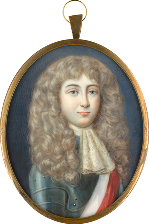 Lot 6577, Auction  118, Dixon, Nicholas - In der Art, Miniatur Portrait eines jungen Mannes mit Lockenperücke, in Rüstung