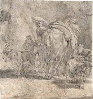Lot 6621, Auction  118, Begeijn, Abraham Cornelisz., Schafshirte mit Herde sattelt sein Pferd