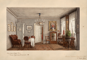 Lot 6745, Auction  118, Jentzen, Friedrich Jacob Christian, Biedermeiersalon: "Rieckchen Fetschonz Wohnzimmer"