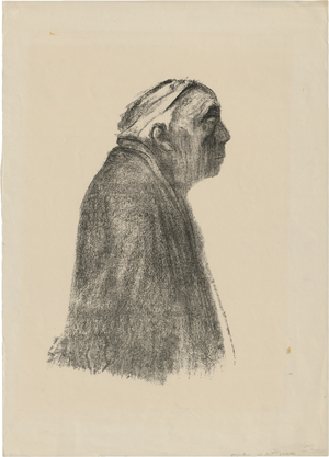 Lot 7115, Auction  118, Kollwitz, Käthe, Selbstbildnis im Profil nach rechts