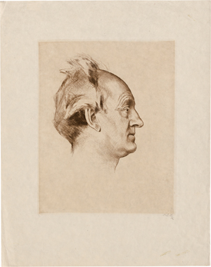 Lot 7167, Auction  118, Orlik, Emil, Portrait Gerhart Hauptmann (Kopf im Profil nach rechts); Der Dichter Gerhart Hauptmann