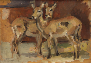 Lot 8091, Auction  118, König, Leo von, Zwei Rehe