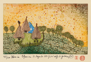 Lot 8194, Auction  118, Hundertwasser, Friedensreich, Stell Dich unter die Wiese es beginnt zu regnen