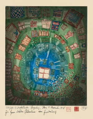 Lot 8195, Auction  118, Hundertwasser, Friedensreich, Window out of the pond