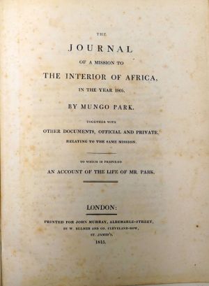 Lot 27, Auction  119, Park, Mungo, The journal of a mission to the interior of Africa