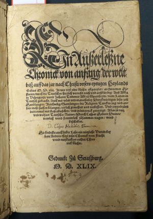 Lot 1019, Auction  119, Burchard von Ursberg, Ein außerleßne Chronick von anfang der welt biß auff das jar 1543