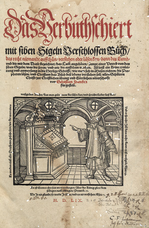 Lot 1023, Auction  119, Franck, Sebastian, Das Verbüthschiert mit siben Sigeln verschlossen Buch