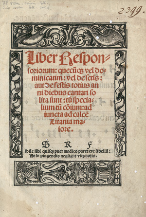 Lot 1039, Auction  119, Liber Responsoriorum, quecumque vel dominicatim 
