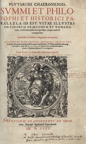 Lot 1052, Auction  119, Plutarch, Summi et philosophi et historici parallela