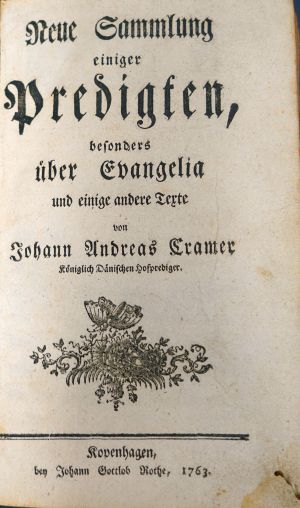 Lot 1077, Auction  119, Cramer, Johann Andreas, Neue Sammlung einiger Predigten