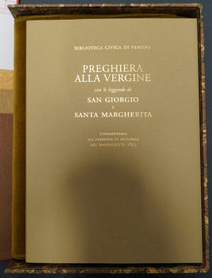 Lot 1418, Auction  119, Preghiera alle vergine con le leggende di San Giorgio e Santa Margherita, Ms. 1853 der Biblioteca Civica in Verona