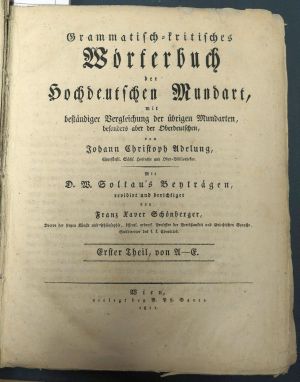 Lot 2008, Auction  119, Adelung, Johann Christoph, Grammatisch-kritisches Wörterbuch