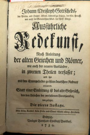 Lot 2062, Auction  119, Gottsched, Johann Christoph, Ausführliche Redekunst