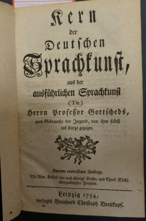 Lot 2065, Auction  119, Gottsched, Johann Christoph, Kern der Deutschen Sprachkunst