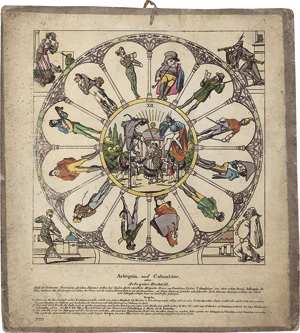 Lot 2144, Auction  119, Spielplan Arlequin und Columbine, Kolorierter lithographischer Spielplan mit 16 Spielfiguren 