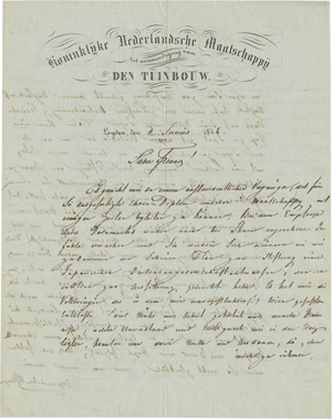 Siebold, Philipp Franz von, Brief 1844 an Stephan Endlicher