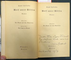 Lot 3108, Auction  119, Fallada, Hans, Wolf unter Wölfen