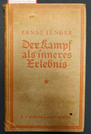 Lot 3196, Auction  119, Jünger, Ernst, Der Kampf als inneres Erlebnis