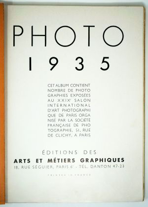 Lot 3573, Auction  119, Photo 1935, XXIXe Salon International d'Art Photographique