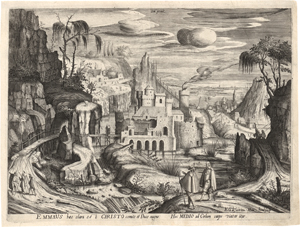 Lot 5024, Auction  119, Hondius, Hendrick, Landschaft mit Christus und seinen Jüngern auf dem Weg nach Emmaus