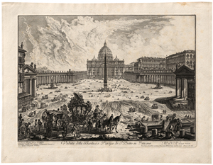 Lot 5271, Auction  119, Piranesi, Giovanni Battista, Veduta della Basilica e Piazza di San Pietro in Vaticano