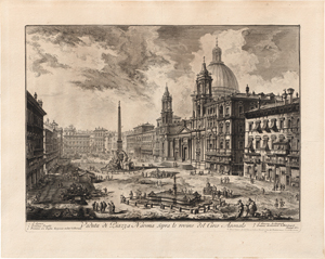 Lot 5272, Auction  119, Piranesi, Giovanni Battista, Veduta di Piazza Navona sopra le rovine del Circo Argonale 