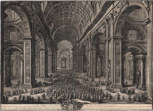 Lot 5297, Auction  119, Vasi, Giuseppe, Eine feierliche Prozession mit Papst Pius VI. im Petersdom
