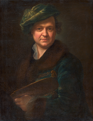 Lot 6035, Auction  119, Deutsch, um 1760. Selbstbildnis eines Malers mit grünem Barett und Palette