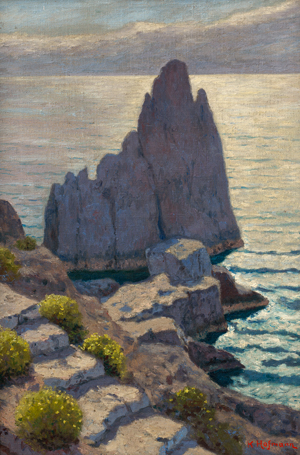 Lot 6092, Auction  119, Hofmann, Karl, Felsige Küstenpartie auf Capri